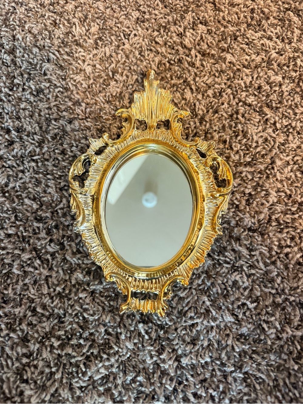 Vintage Ornate Gold Oval Wall Mirror
